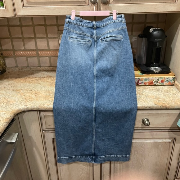 Anthropologie Pilcro Denim Buttondown Pencil Skirt Mini Maxi Stretch Slim Fit - Picture 7 of 7